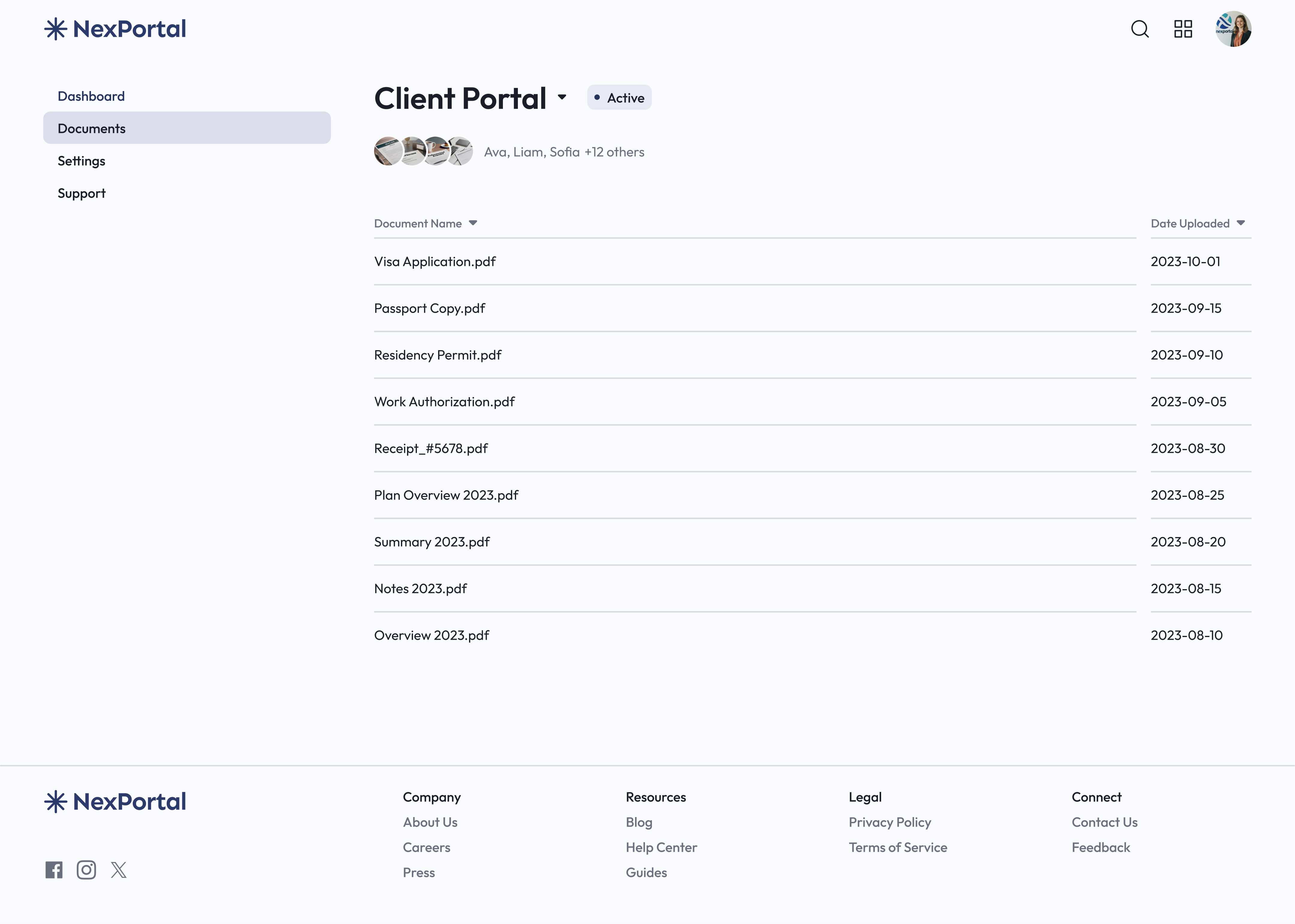 NexPortal Mockup